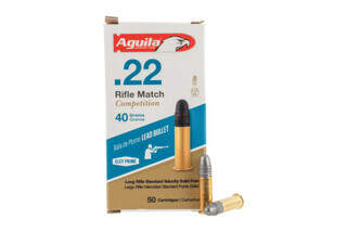 Aguila Rifle Match 22 LR 40gr Ammo with Solid Lead Point